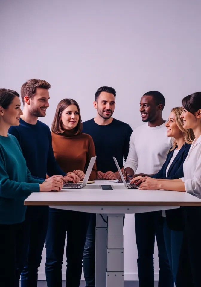 Jovens profissionais discutindo negócios